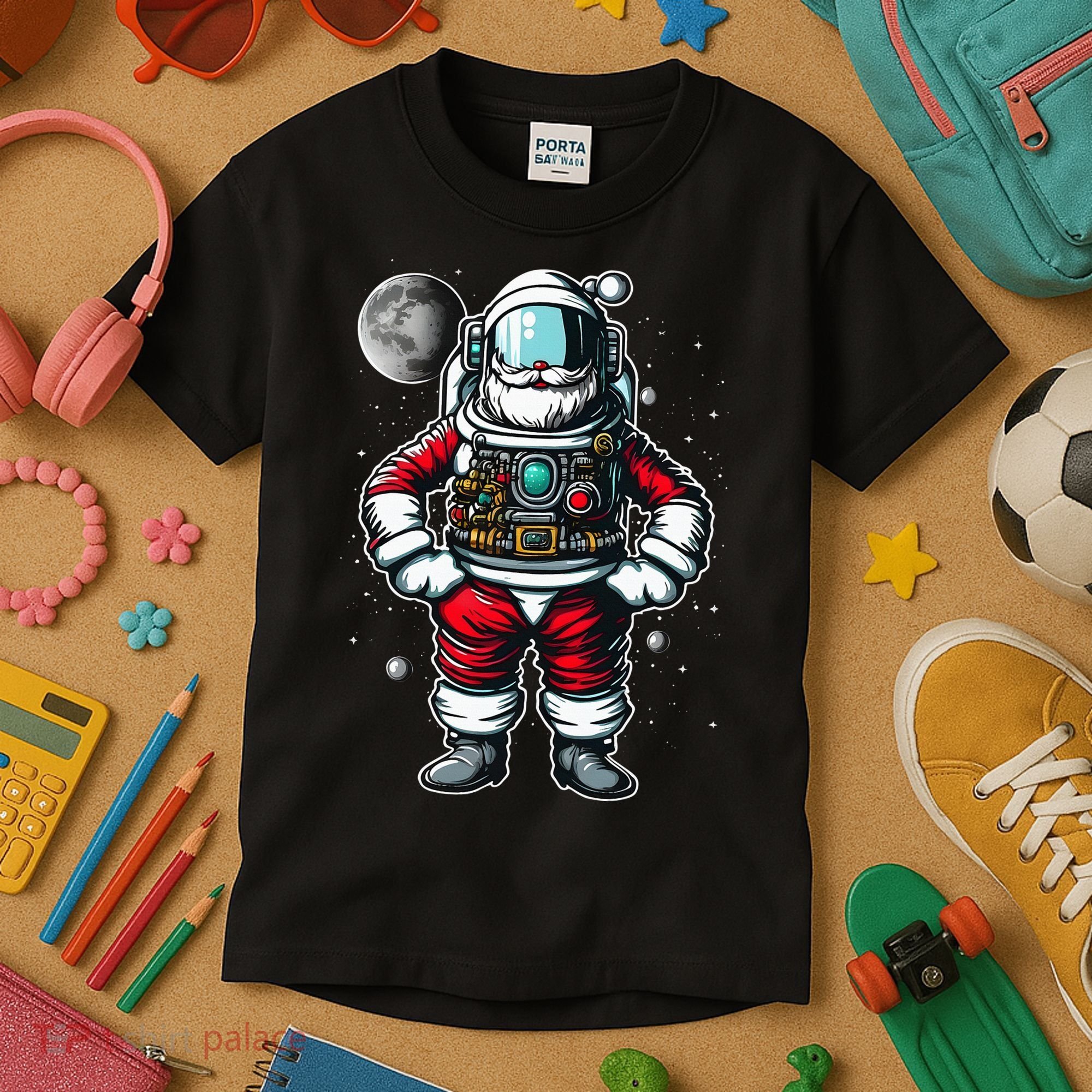 Santa in Space Festive Astronaut Christmas Gift Kids T-Shirt