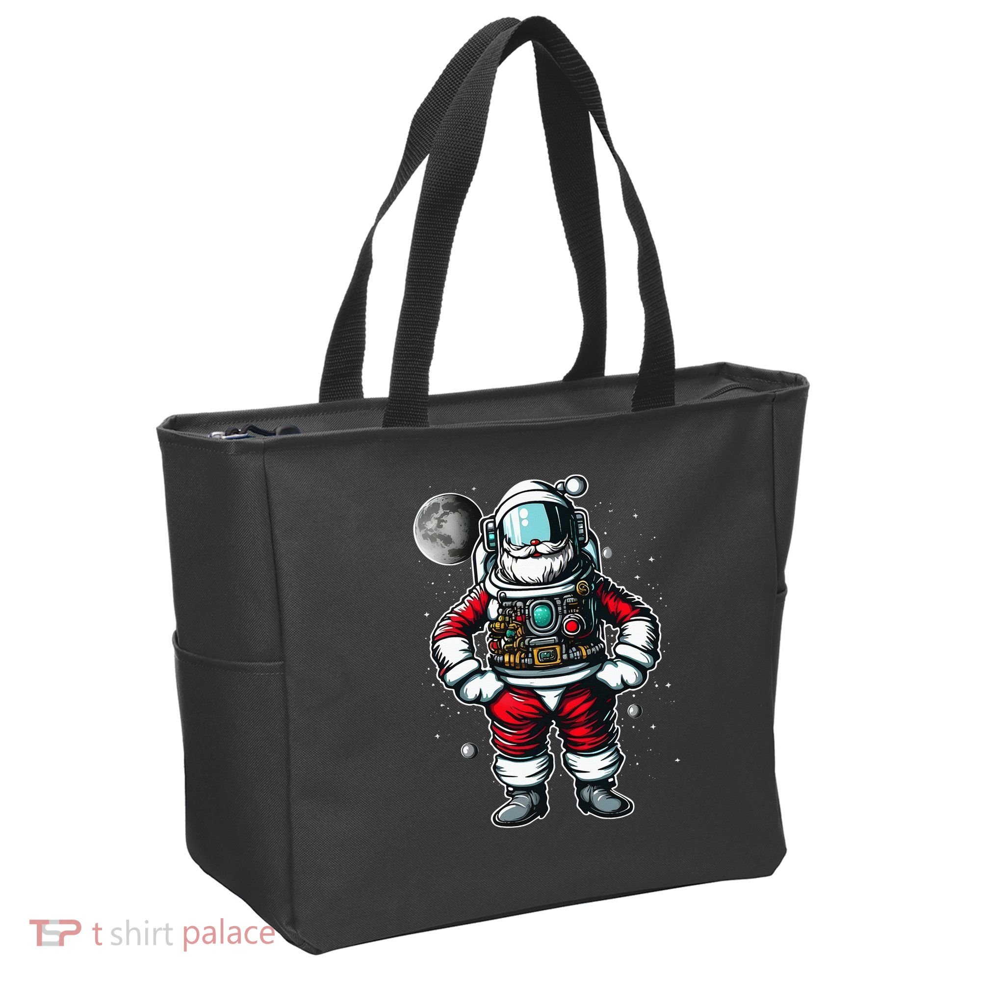 Santa in Space Festive Astronaut Christmas Gift Tote Bag