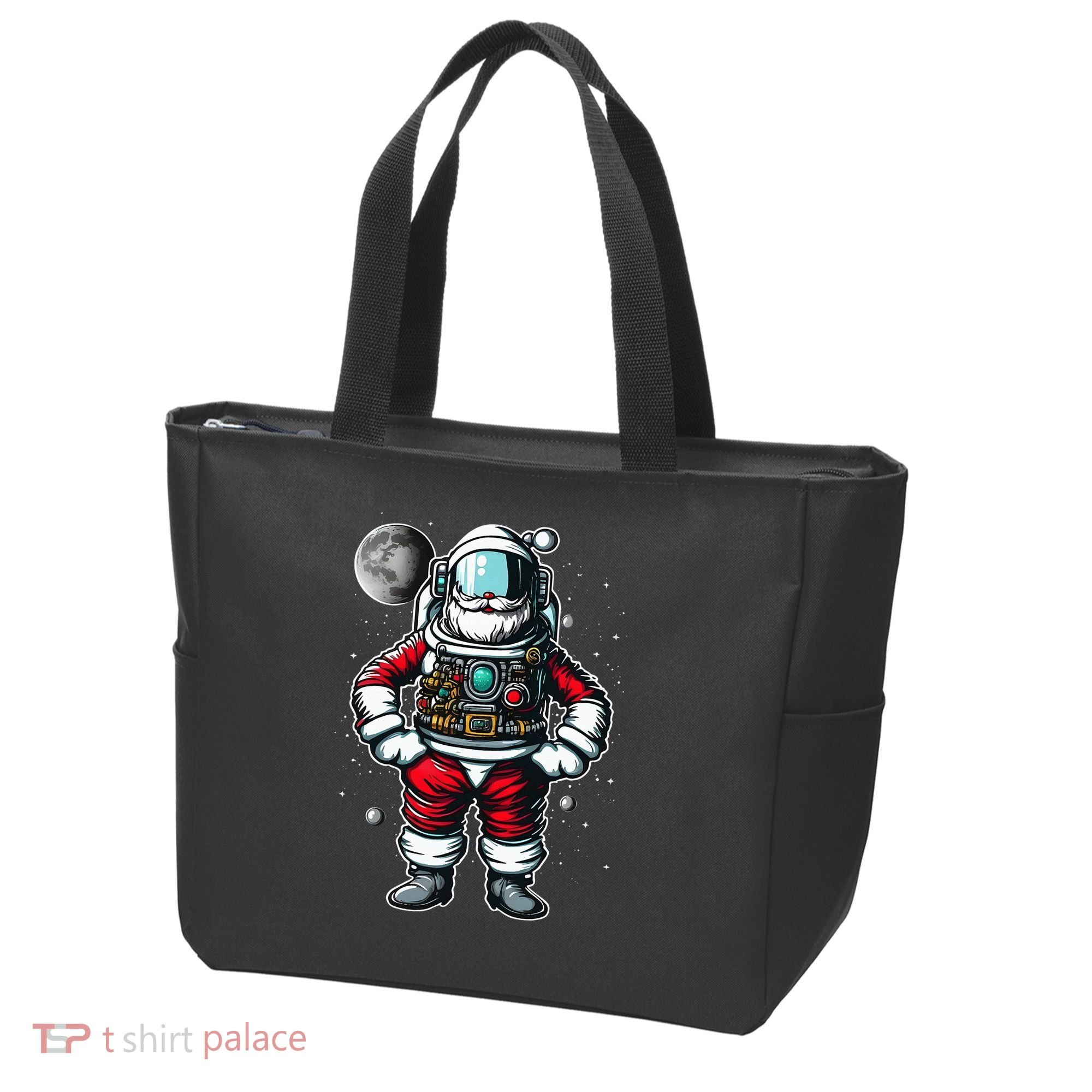 Santa in Space Festive Astronaut Christmas Gift Tote Bag
