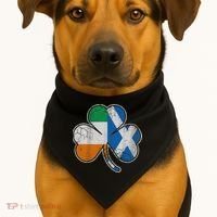 Scotch Irish Shamrock Scottish St Patricks Day USA-Made Doggie Bandana thumb 1
