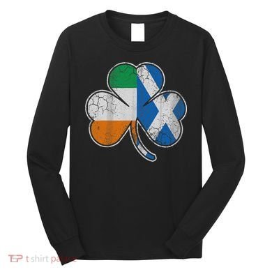 Scotch Irish Shamrock Scottish St Patricks Day Long Sleeve Shirt