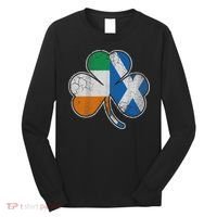Scotch Irish Shamrock Scottish St Patricks Day Long Sleeve Shirt thumb 0