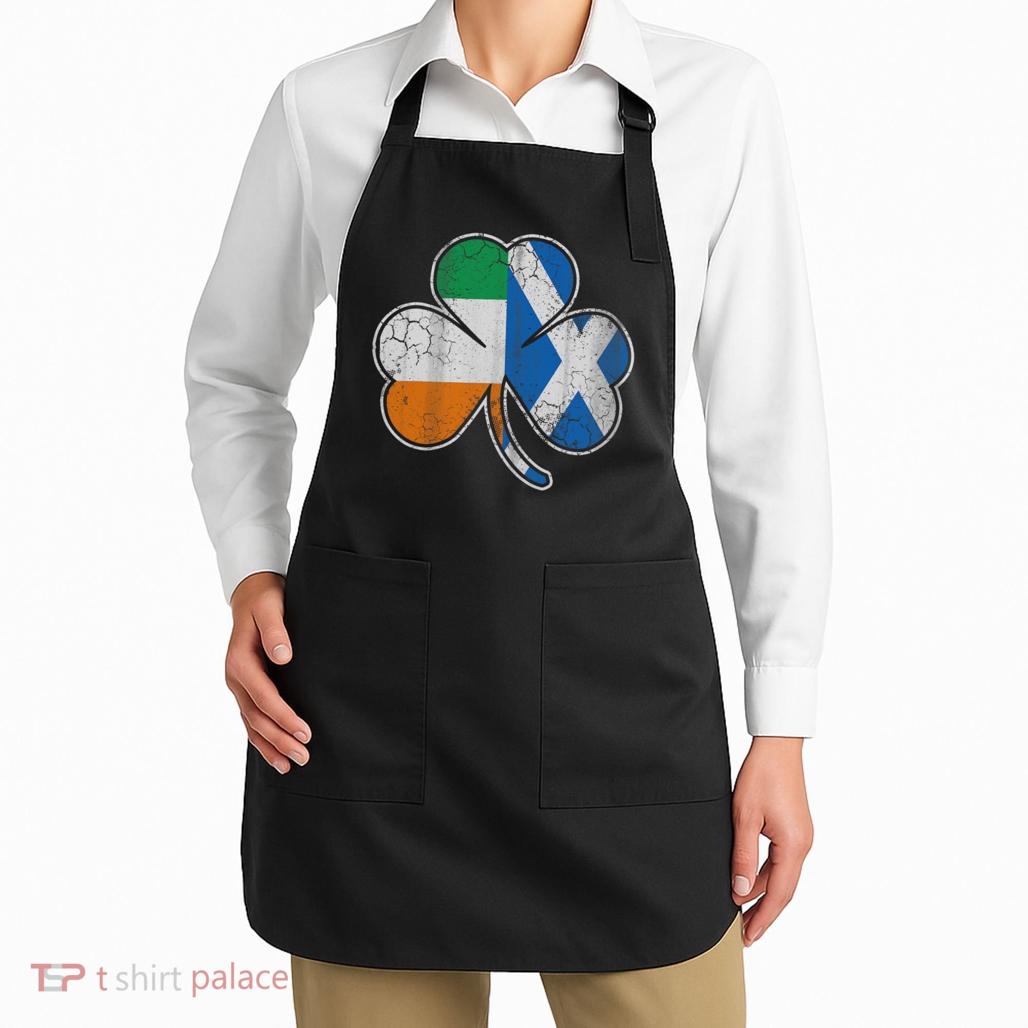 Scotch Irish Shamrock Scottish St Patricks Day Apron