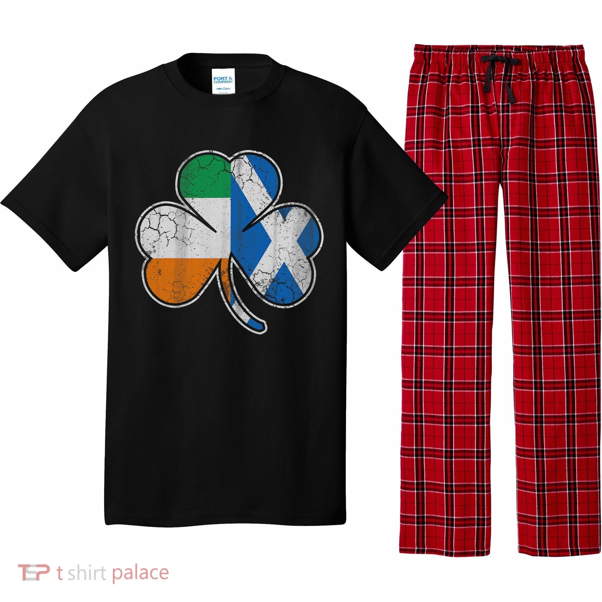 Scotch Irish Shamrock Scottish St Patricks Day Pajama Set
