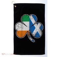 Scotch Irish Shamrock Scottish St Patricks Day Golf Towel thumb 0