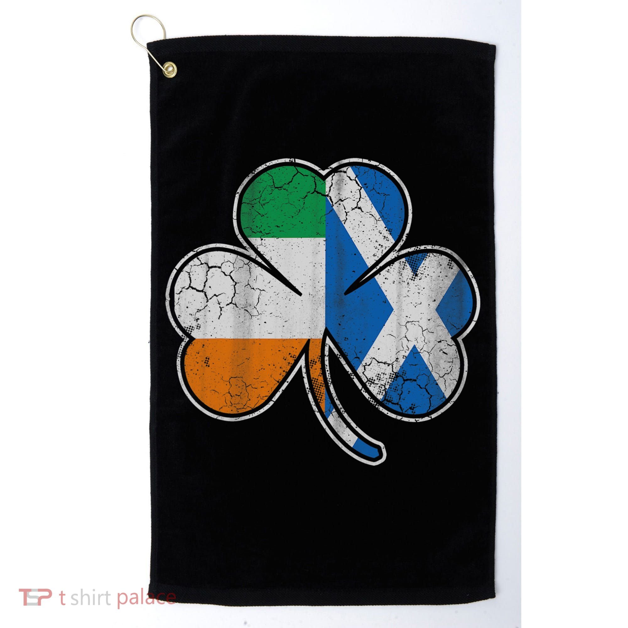 Scotch Irish Shamrock Scottish St Patricks Day Golf Towel