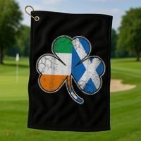 Scotch Irish Shamrock Scottish St Patricks Day Golf Towel thumb 1