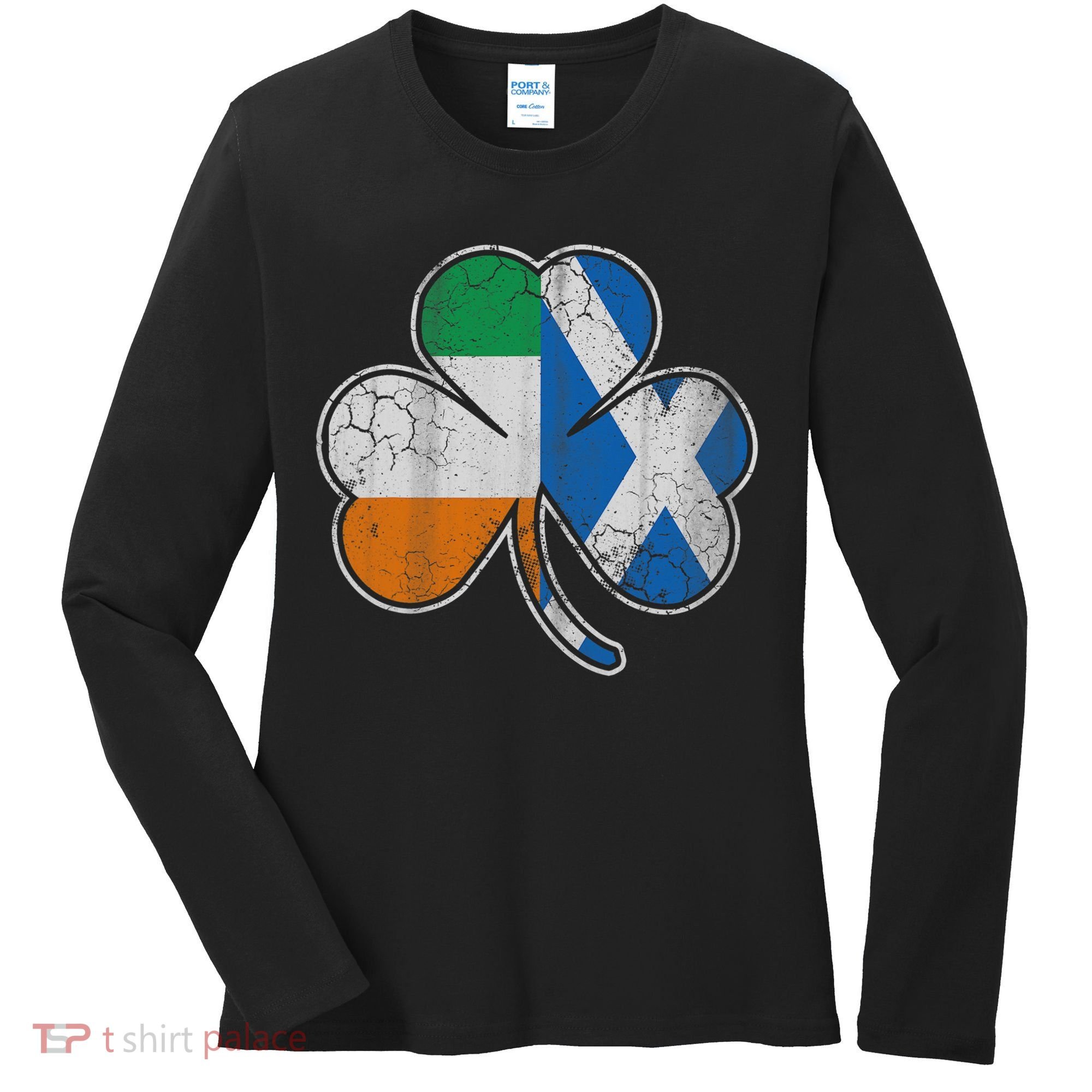 Scotch Irish Shamrock Scottish St Patricks Day Women's Long Sleeve Shirt