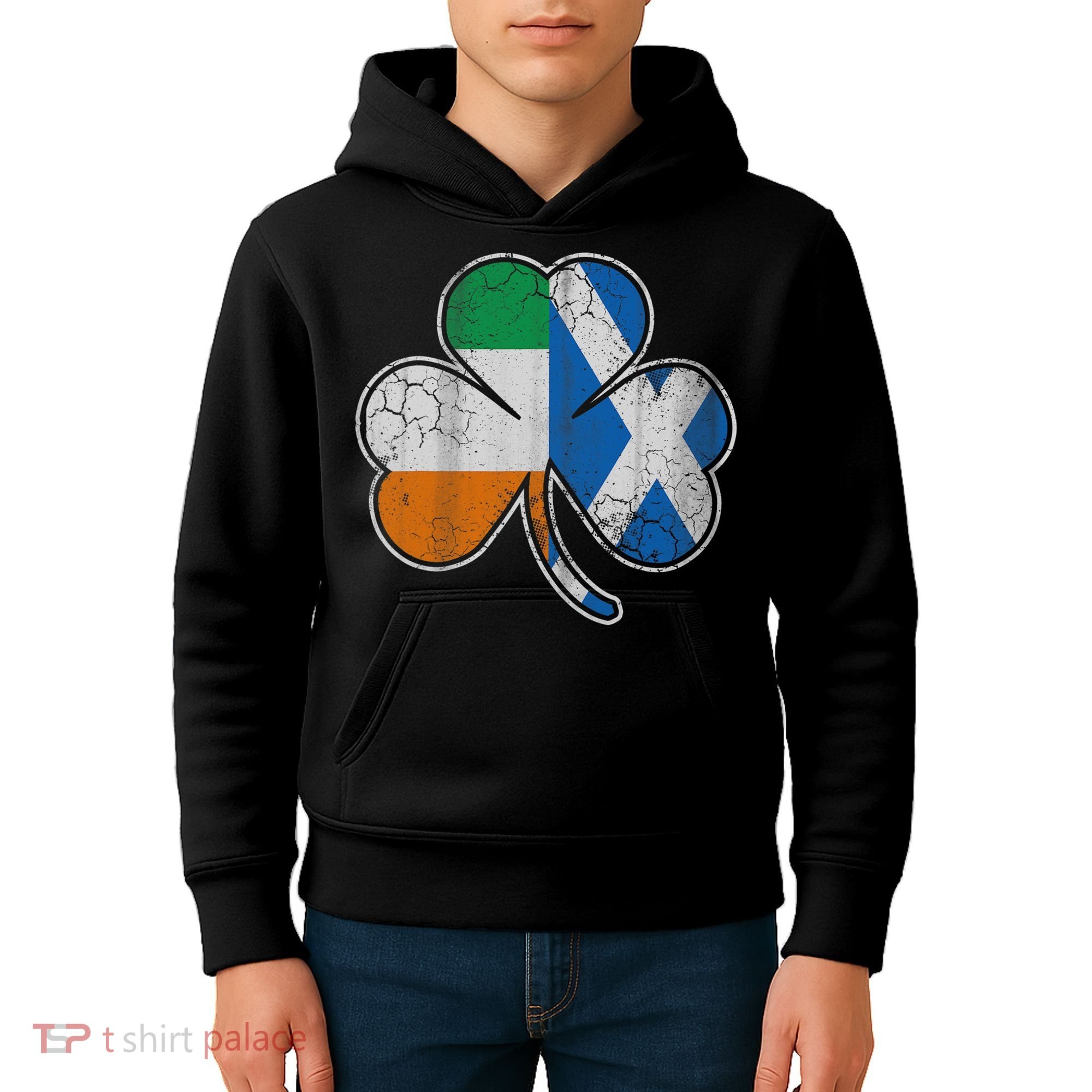 Scotch Irish Shamrock Scottish St Patricks Day Kids Hoodie