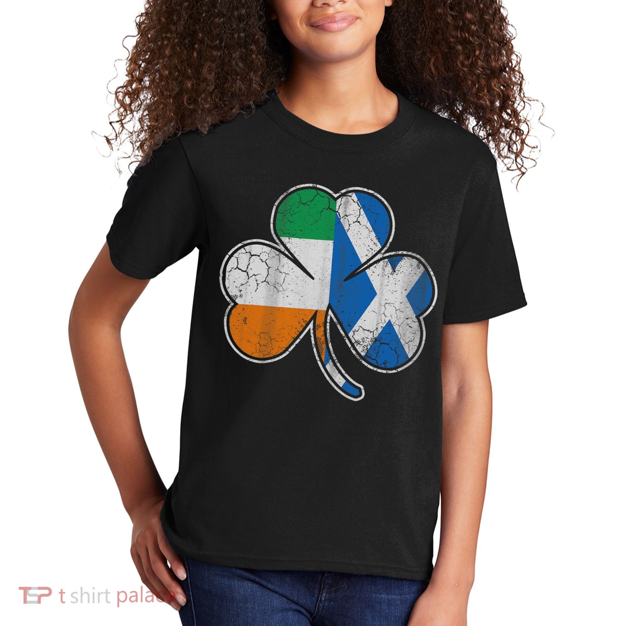 Scotch Irish Shamrock Scottish St Patricks Day Kids T-Shirt