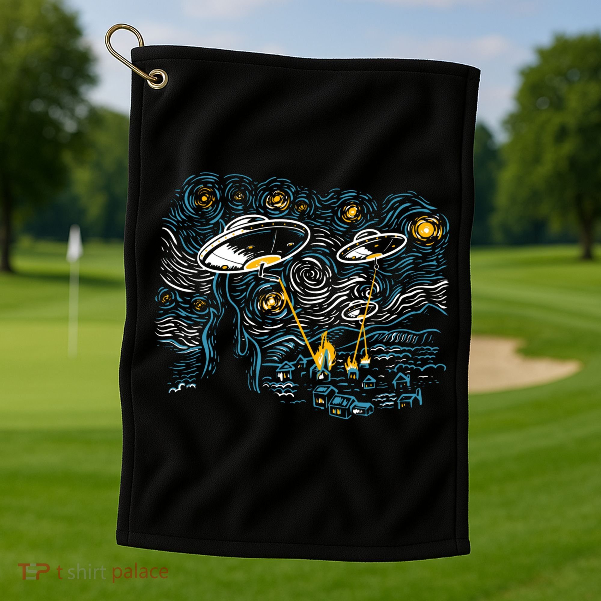 Starry Invasion Golf Towel