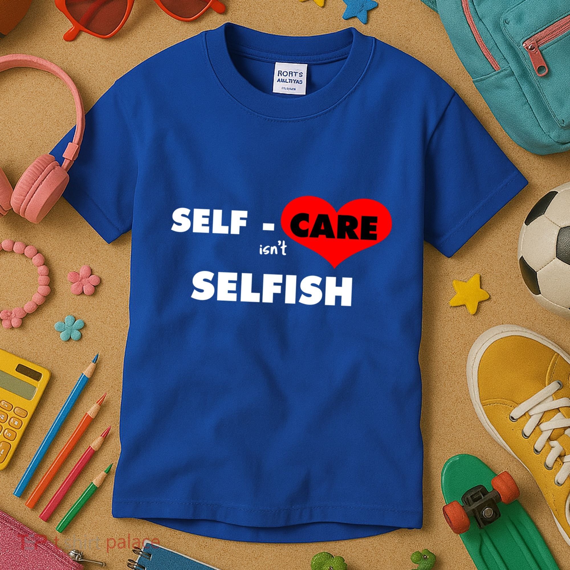 Selfcare IsnT Selfish Body Wellness Tal Health Retro Gift Kids T-Shirt