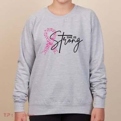 She Is Strong Breast Cancer Awareness Women's Sweatshirt
