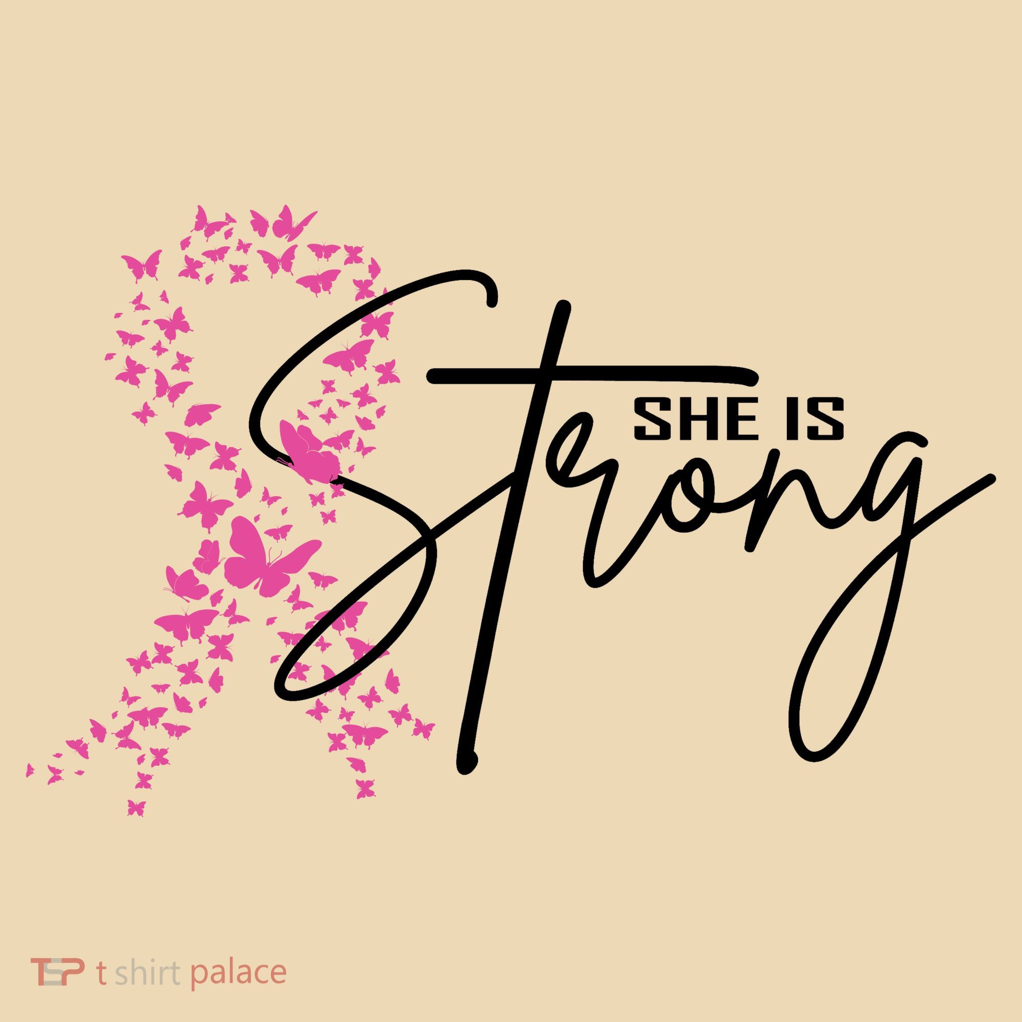 She Is Strong Breast Cancer Awareness Tote Bag