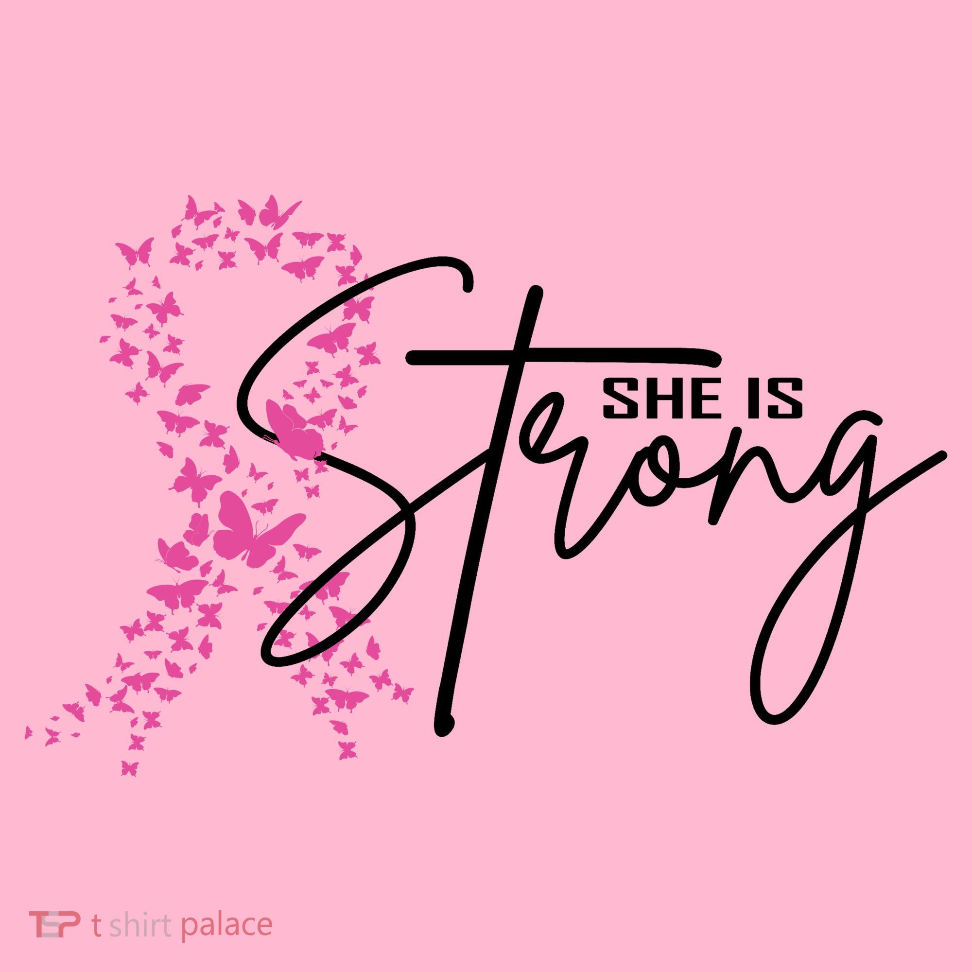 She Is Strong Breast Cancer Awareness Coaster