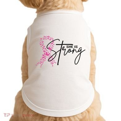 She Is Strong Breast Cancer Awareness Doggie Tank