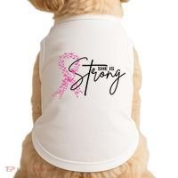 She Is Strong Breast Cancer Awareness Doggie Tank thumb 0