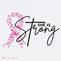 She Is Strong Breast Cancer Awareness USA-Made Doggie Bandana thumb 2