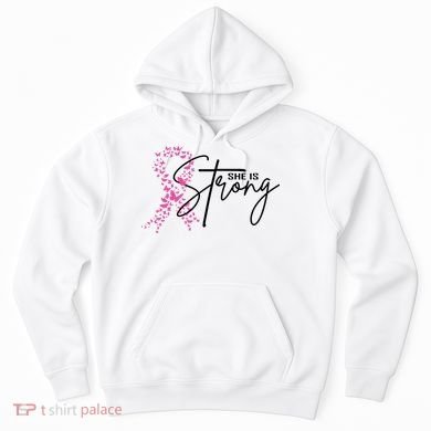 She Is Strong Breast Cancer Awareness Hoodie