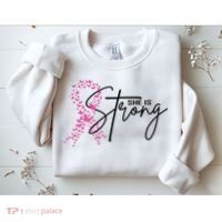 She Is Strong Breast Cancer Awareness Sweatshirt thumb 2