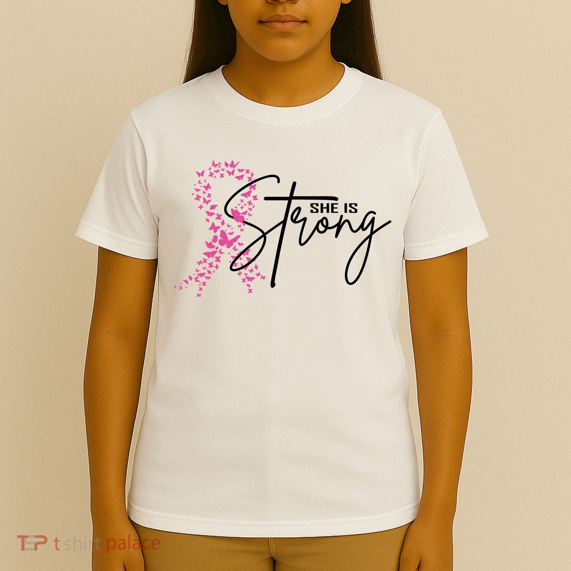 She Is Strong Breast Cancer Awareness T-Shirt