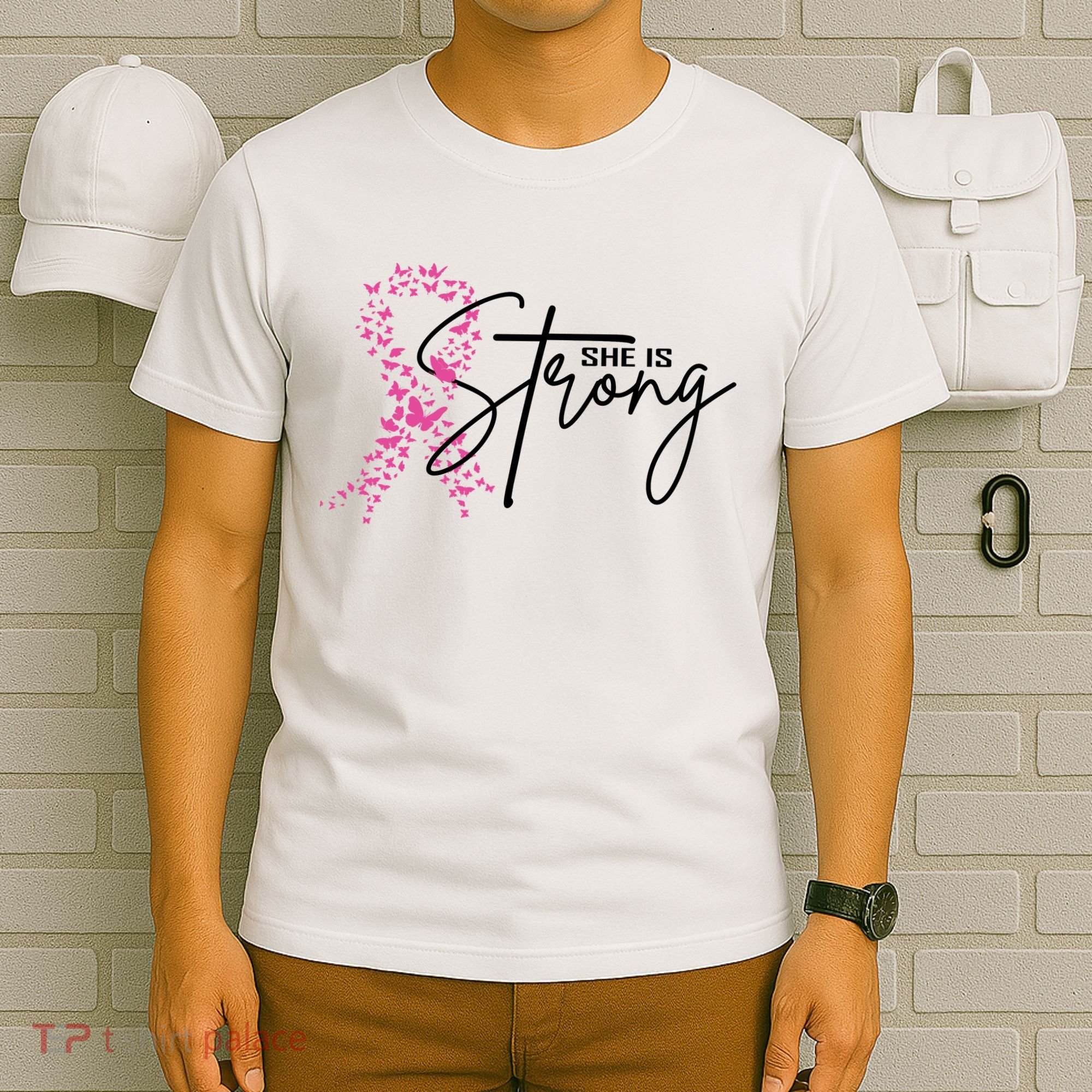 She Is Strong Breast Cancer Awareness T-Shirt