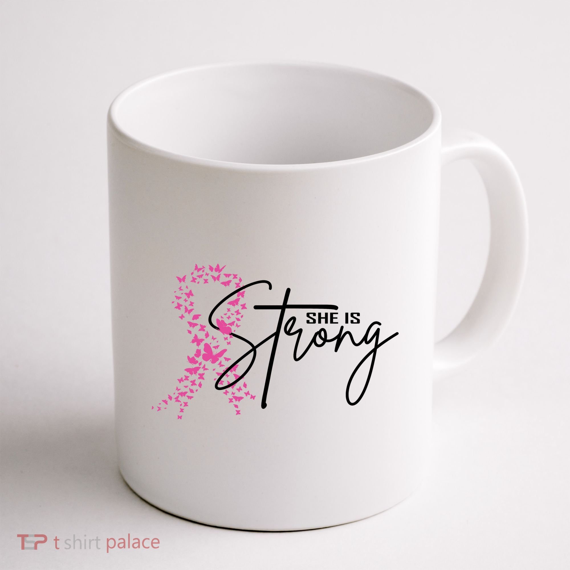 She Is Strong Breast Cancer Awareness Coffee Mug