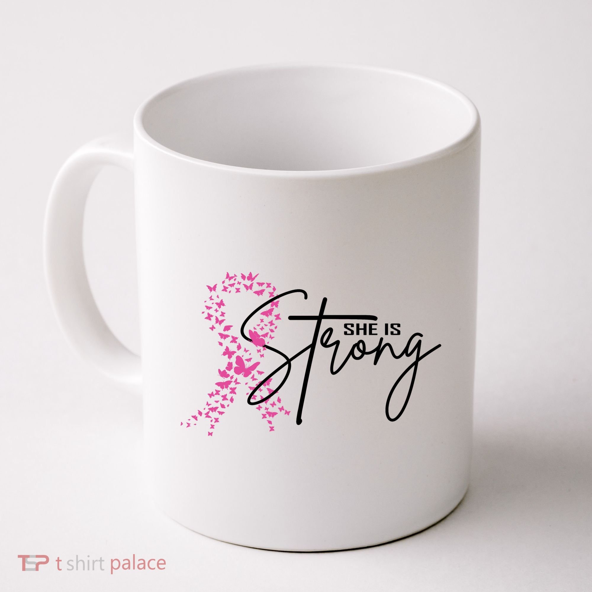 She Is Strong Breast Cancer Awareness Coffee Mug