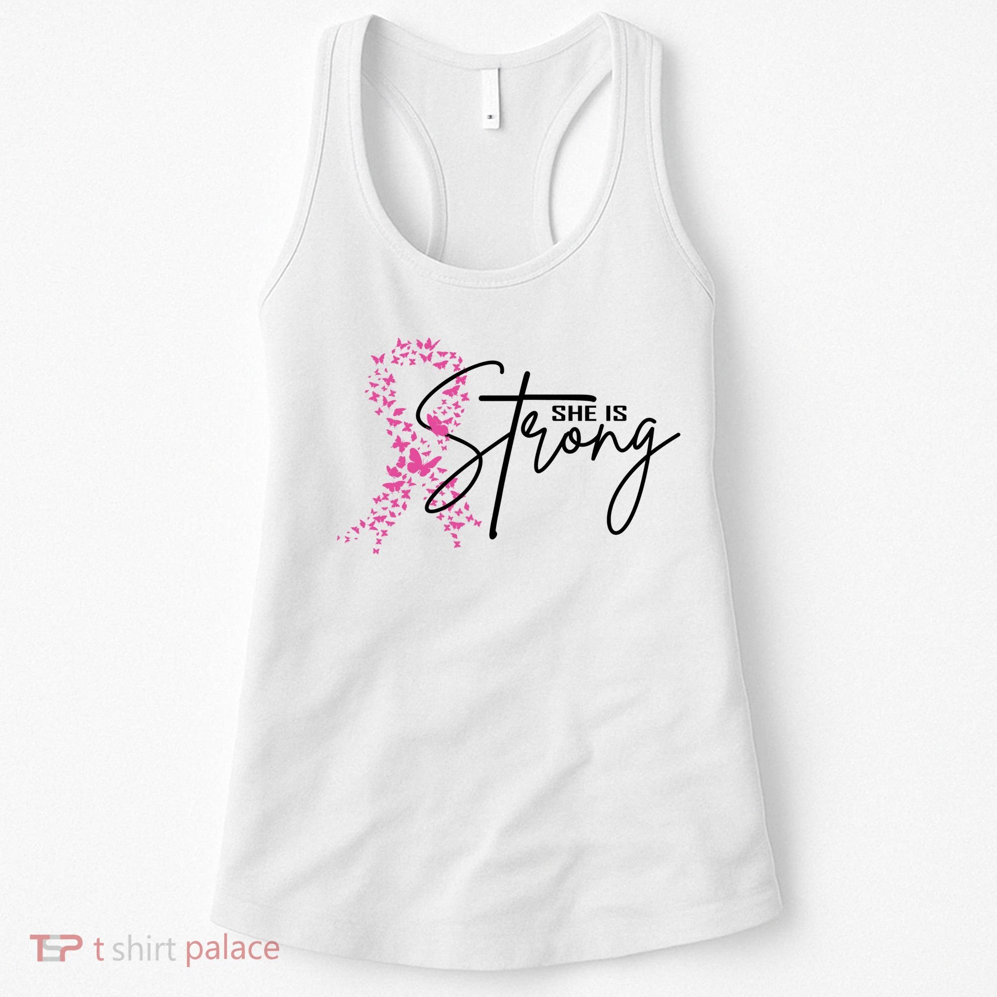 She Is Strong Breast Cancer Awareness Women's Tank Top