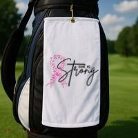 She Is Strong Breast Cancer Awareness Golf Towel thumb 2