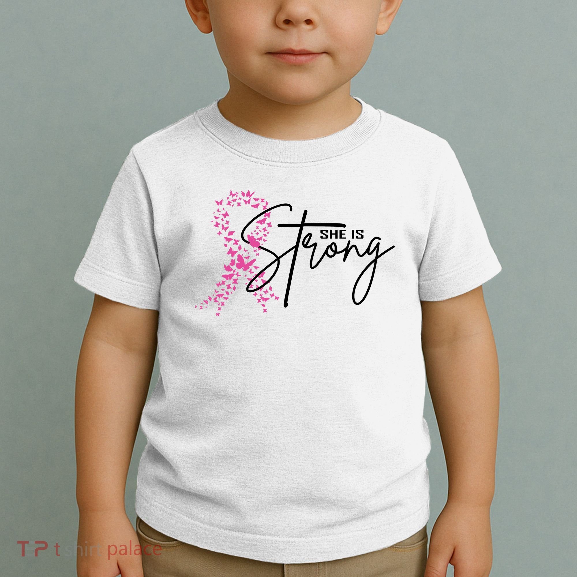 She Is Strong Breast Cancer Awareness Toddler T-Shirt