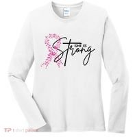 She Is Strong Breast Cancer Awareness Women's Long Sleeve Shirt thumb 0