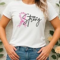 She Is Strong Breast Cancer Awareness Women's T-Shirt thumb 2