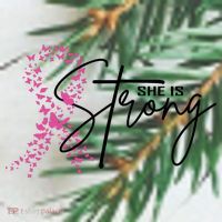 She Is Strong Breast Cancer Awareness Ornament thumb 1