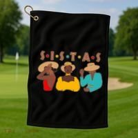 Sistas Stylish African American Golf Towel thumb 1
