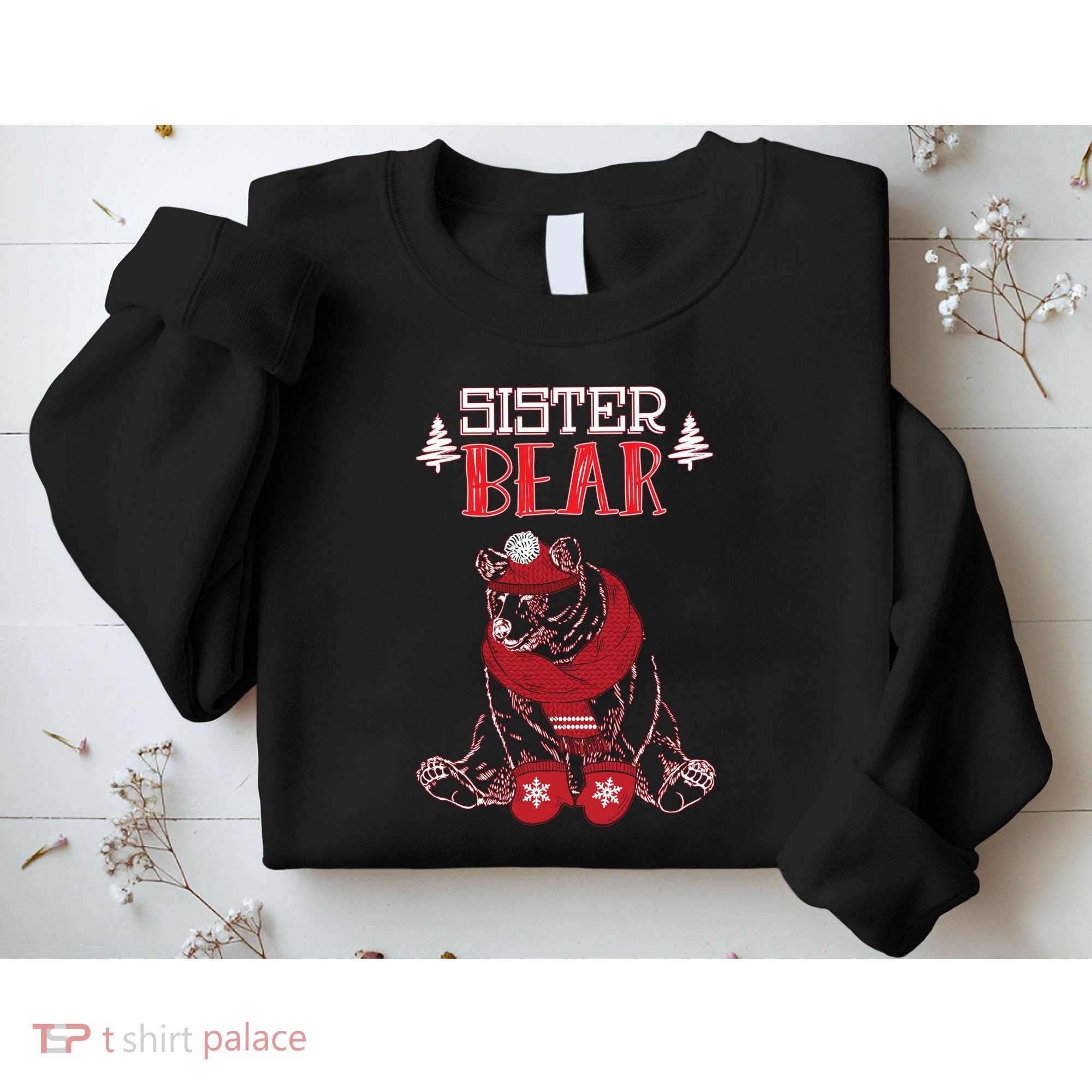 Sister Bear Christmas Santa Family Matching Pajamas Sweatshirt