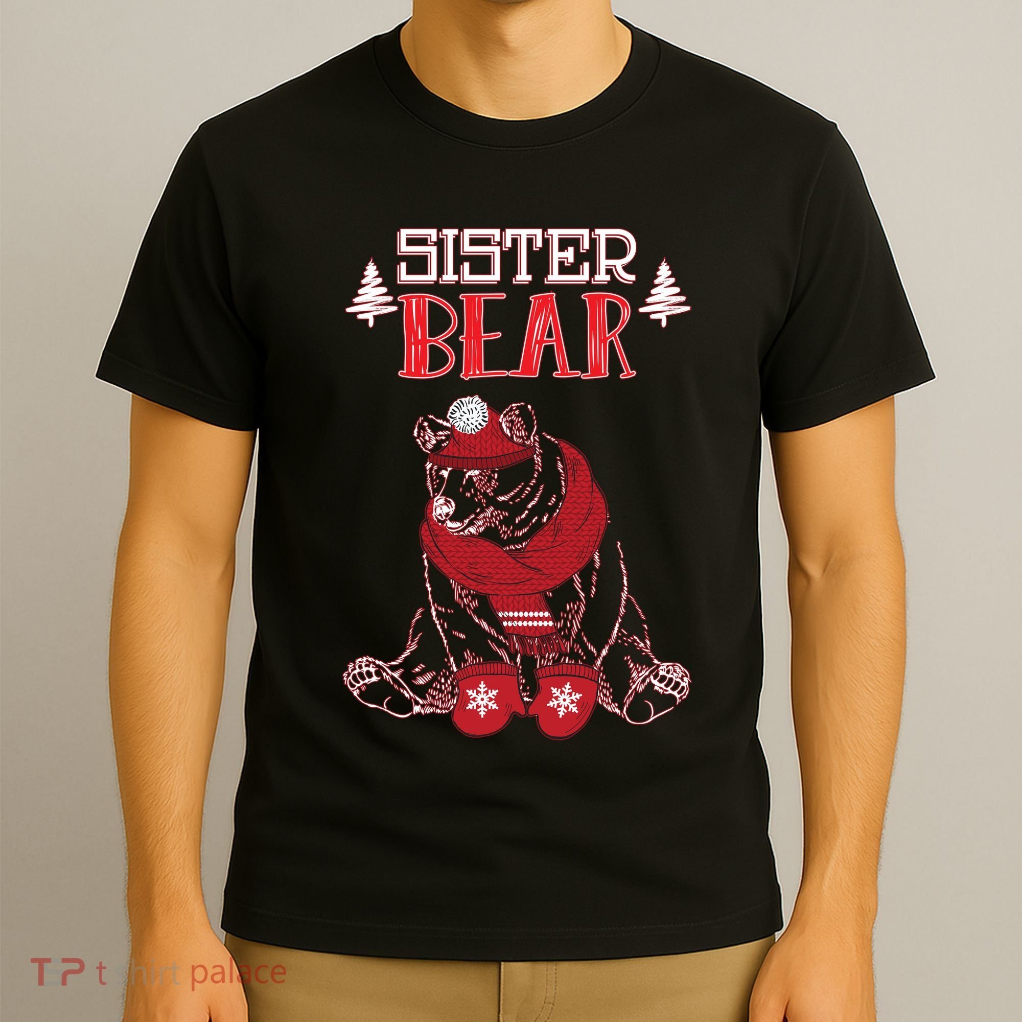Sister Bear Christmas Santa Family Matching Pajamas T-Shirt