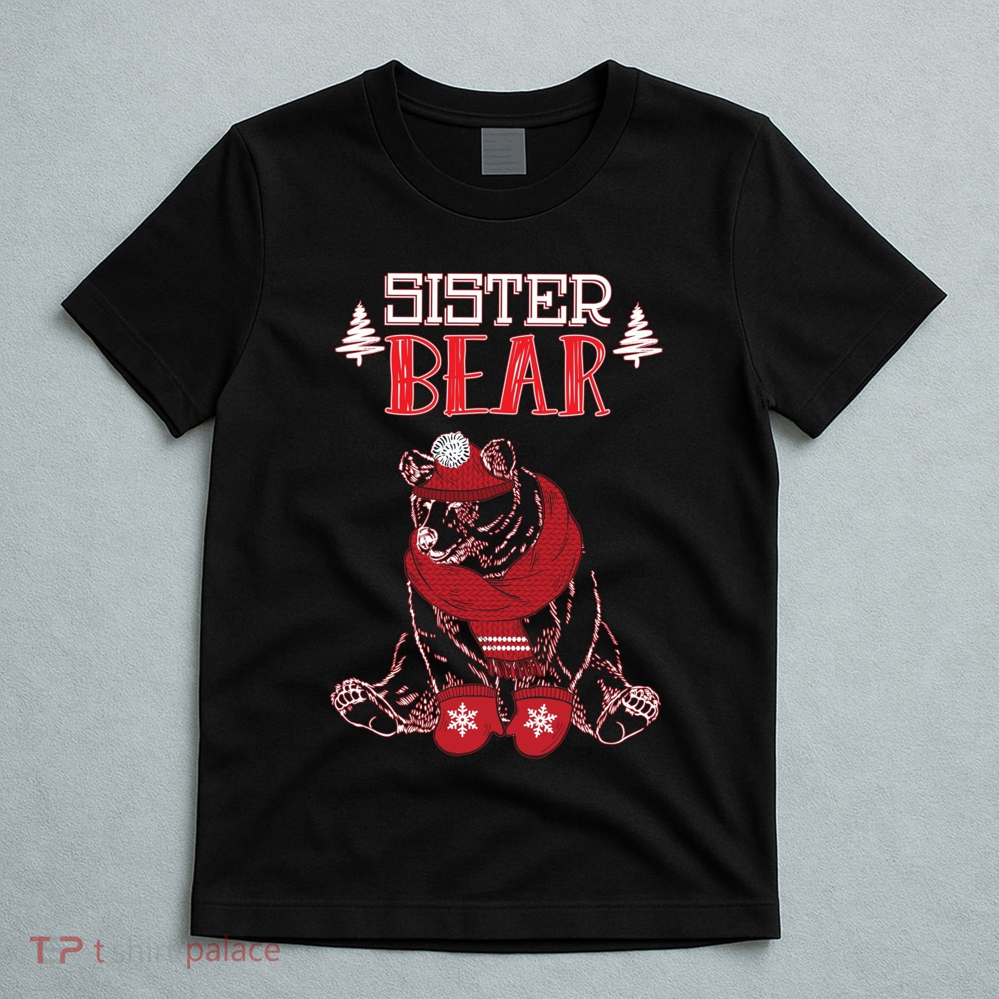 Sister Bear Christmas Santa Family Matching Pajamas T-Shirt