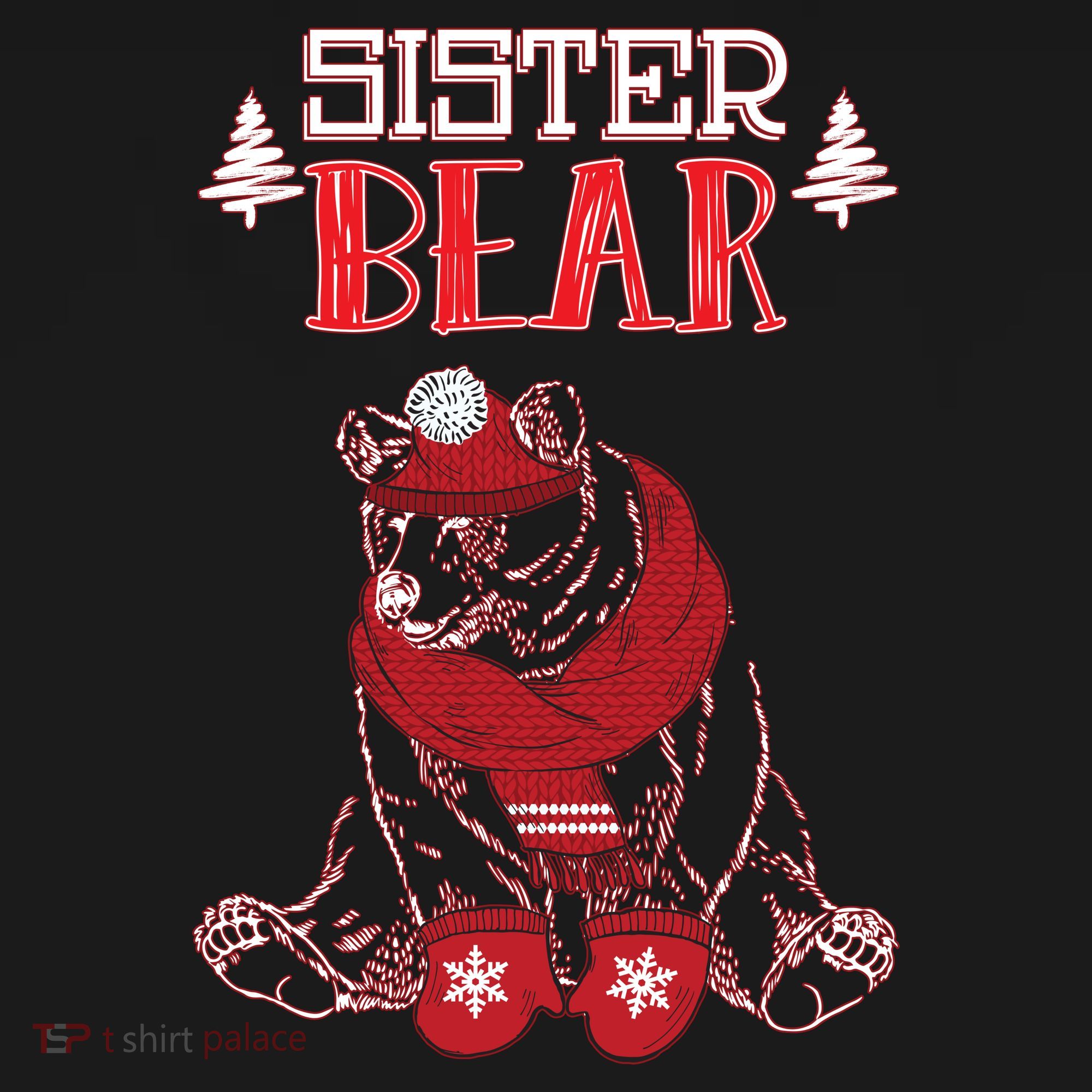Sister Bear Christmas Santa Family Matching Pajamas T-Shirt