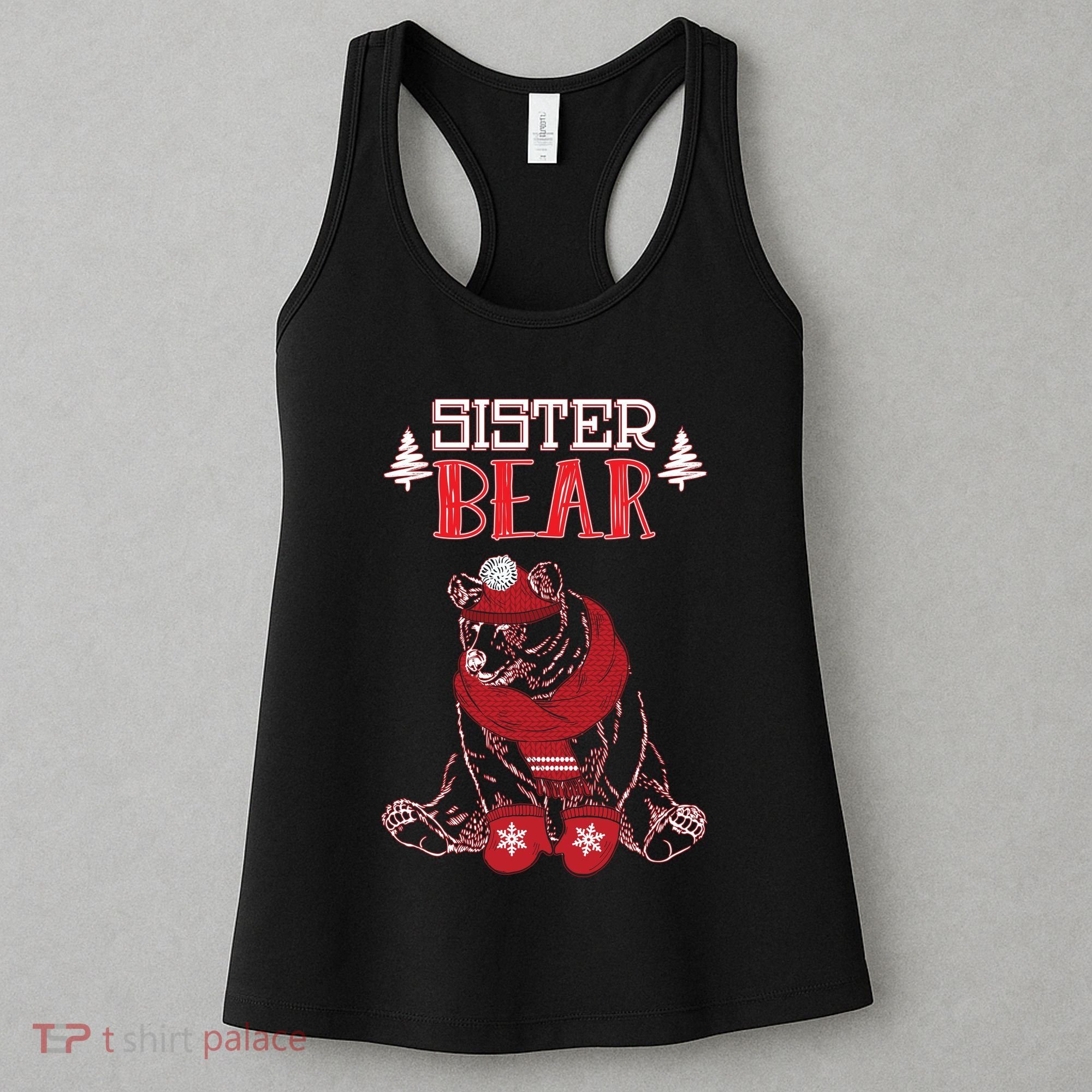 Sister Bear Christmas Santa Family Matching Pajamas Women's Tank Top