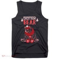 Sister Bear Christmas Santa Family Matching Pajamas Tank Top thumb 0