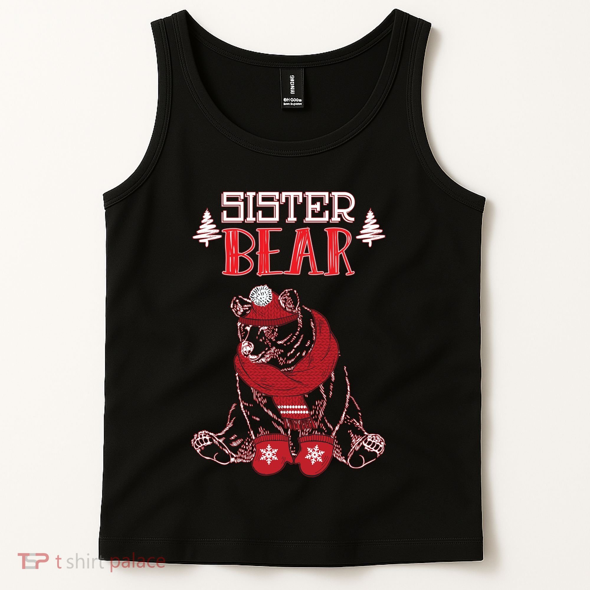 Sister Bear Christmas Santa Family Matching Pajamas Tank Top
