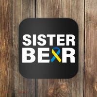 Sister Bear Down Syndrome Awareness Coaster thumb 0