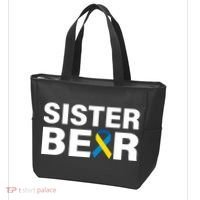 Sister Bear Down Syndrome Awareness Tote Bag thumb 3