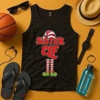 Sister Elf Christmas Tank Top thumb 4