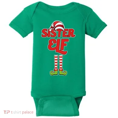 Sister Elf Christmas Baby Bodysuit