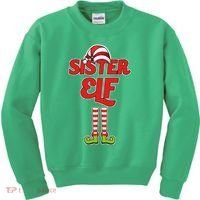 Sister Elf Christmas Kids Sweatshirt thumb 0