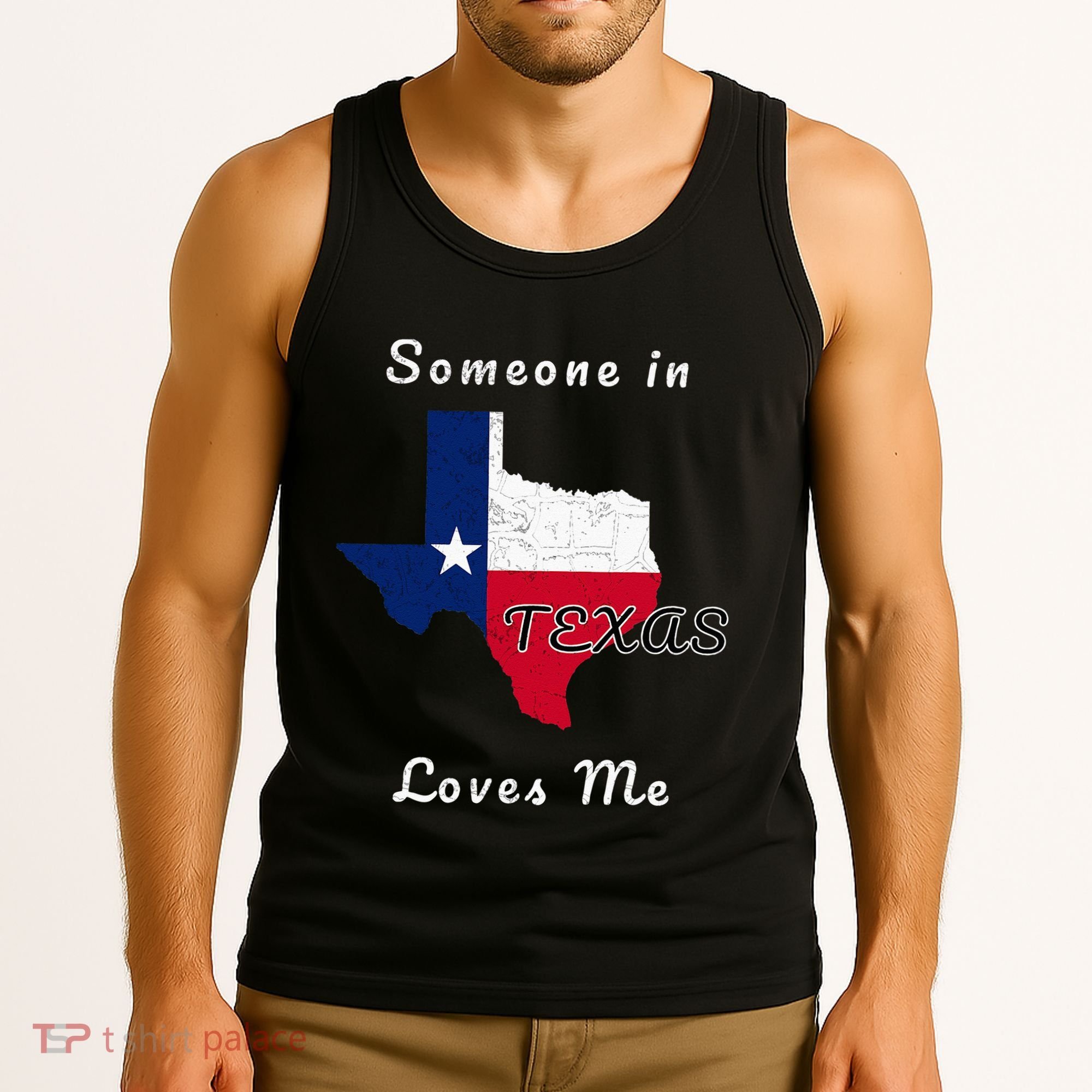 Someone In Texas Loves Me Travel Cute State Logo Tank Top