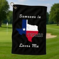 Someone In Texas Loves Me Travel Cute State Logo Golf Towel thumb 1