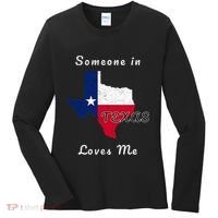 Someone In Texas Loves Me Travel Cute State Logo Women's Long Sleeve Shirt thumb 0